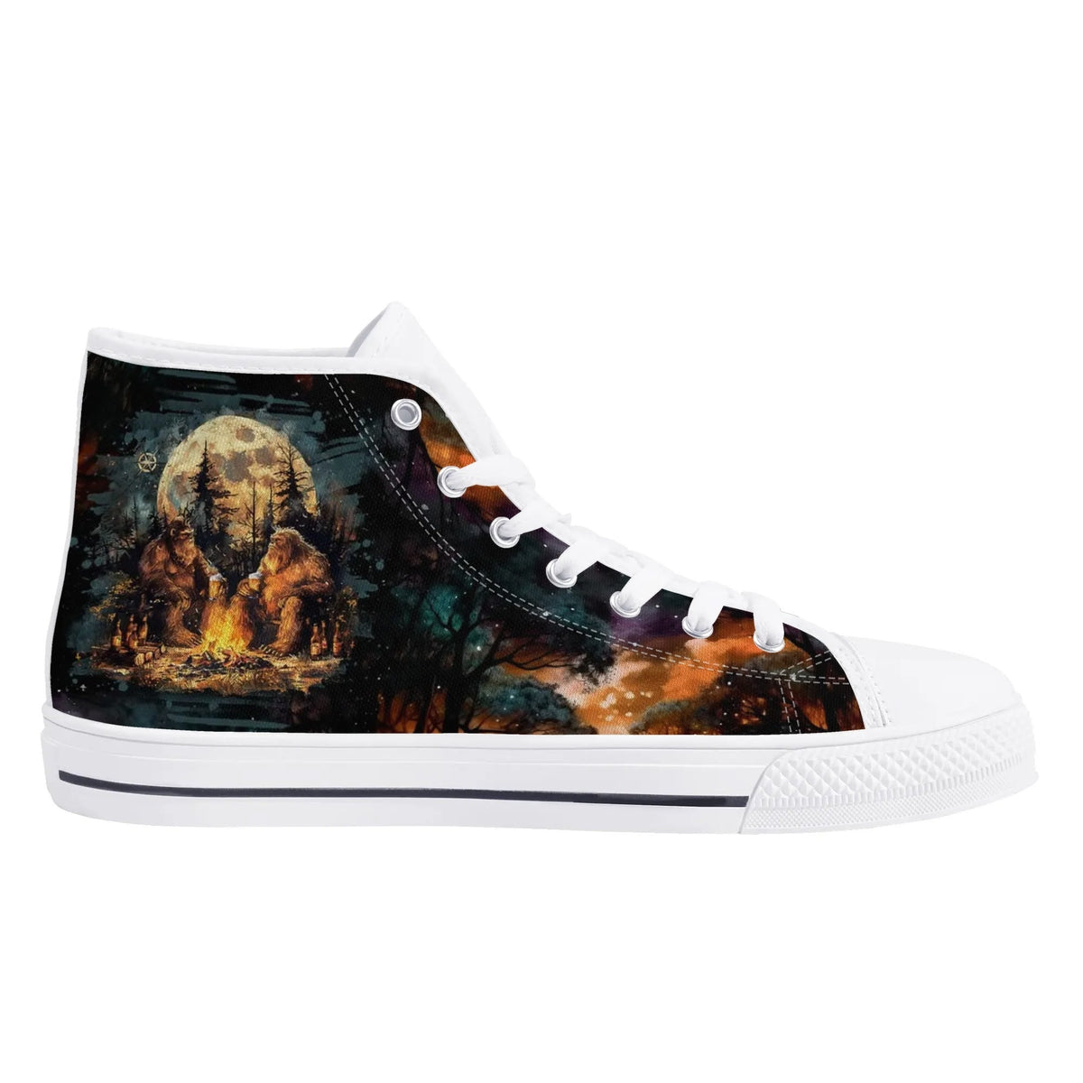 BLISSCORNERS MAKING MEMORIES ONE CAMPFIRE AT A TIME BIGFOOT HIGH TOP CANVAS SHOES
