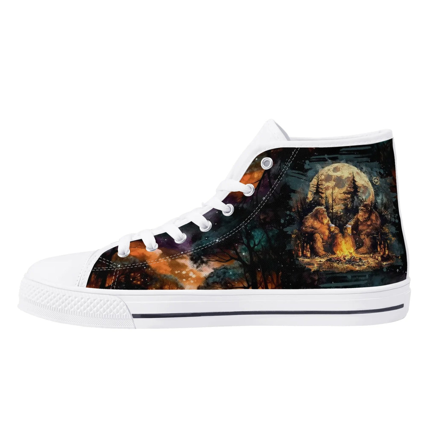 BLISSCORNERS MAKING MEMORIES ONE CAMPFIRE AT A TIME BIGFOOT HIGH TOP CANVAS SHOES