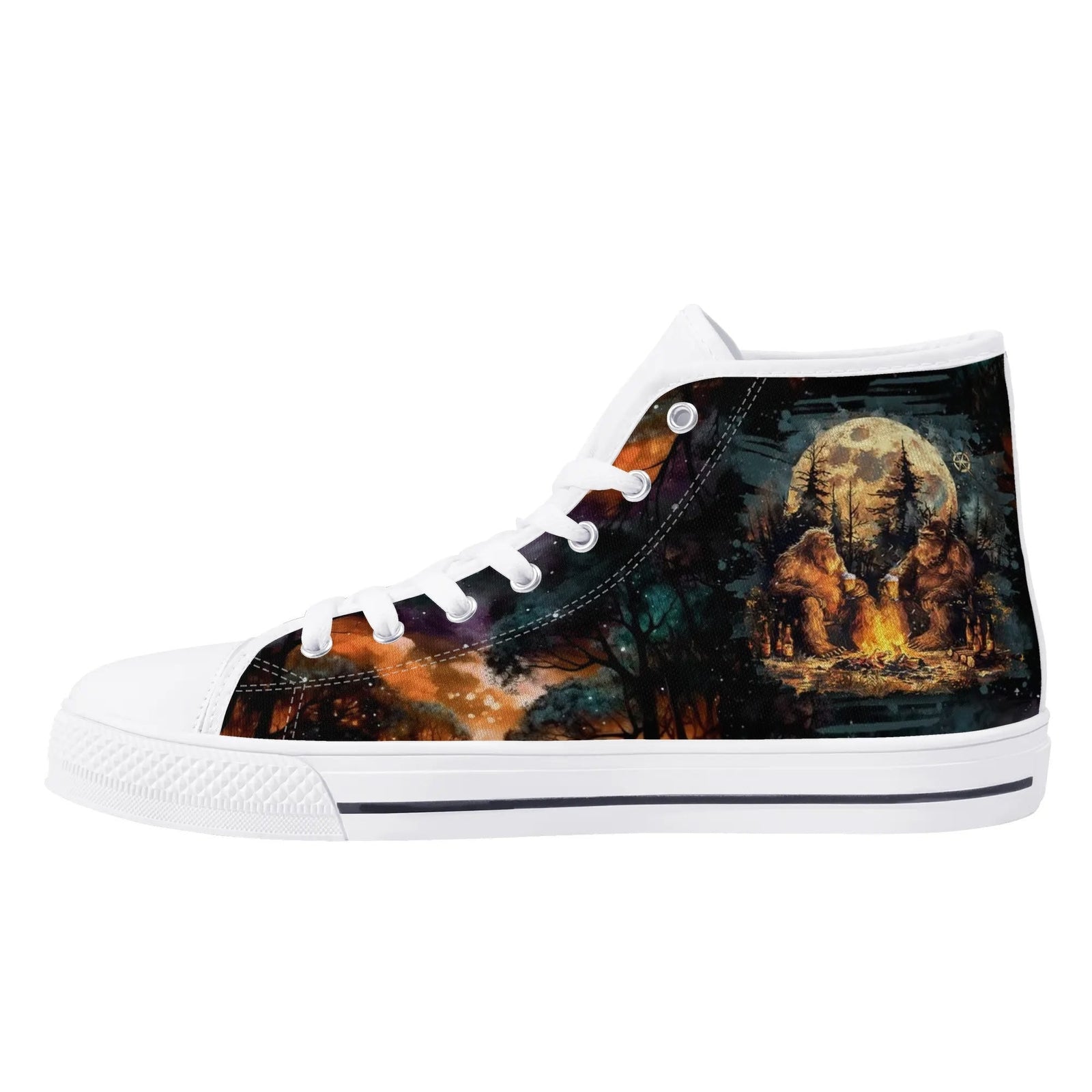 BLISSCORNERS MAKING MEMORIES ONE CAMPFIRE AT A TIME BIGFOOT HIGH TOP CANVAS SHOES