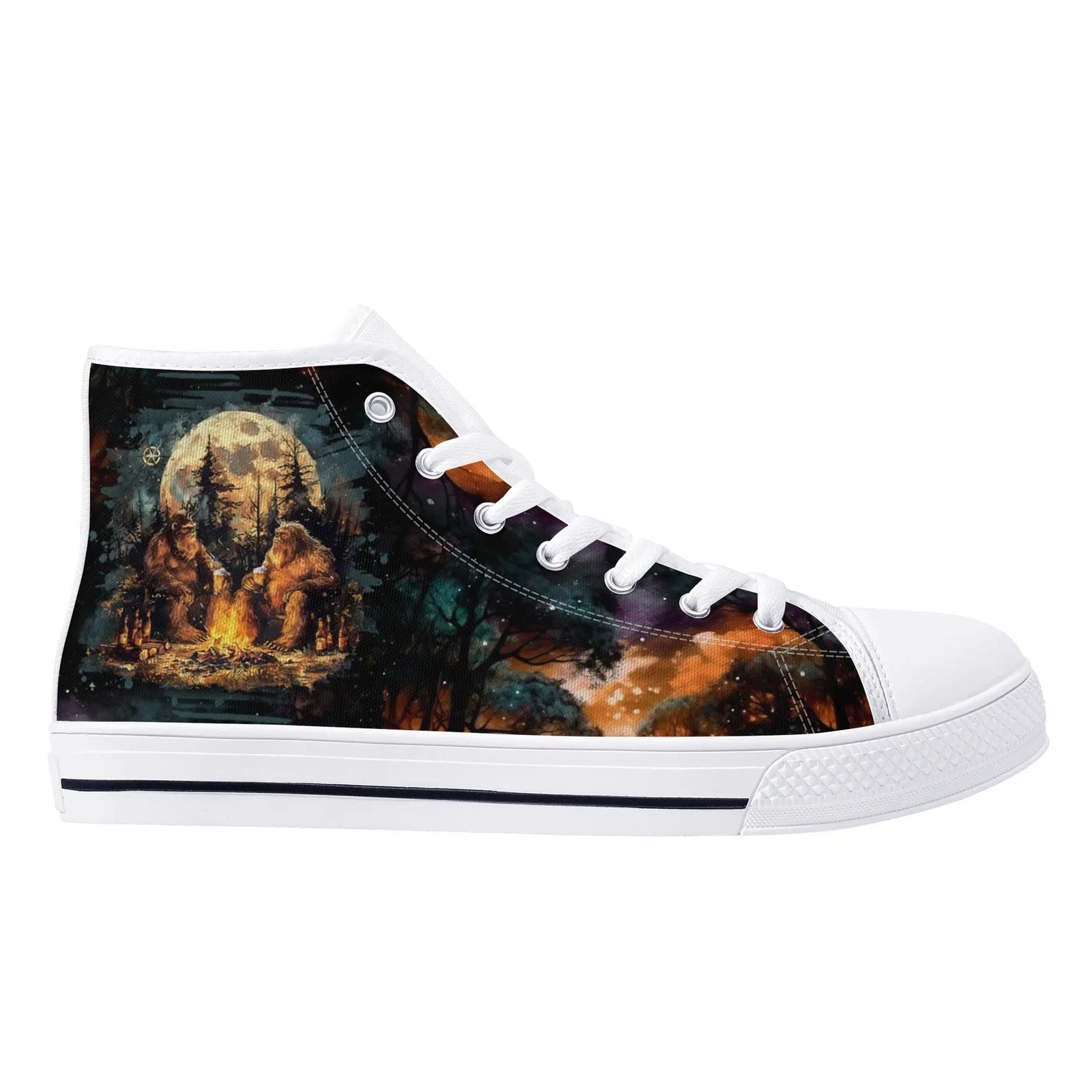 BLISSCORNERS MAKING MEMORIES ONE CAMPFIRE AT A TIME BIGFOOT HIGH TOP CANVAS SHOES