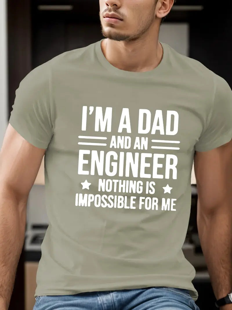 Blisscorners I'm A Dad And Engineer Nothing Is Impossiable For Me Shirt, Mechanic Gift Tee For Men, Husband, Or Father, Best Mechanic Shirt.
