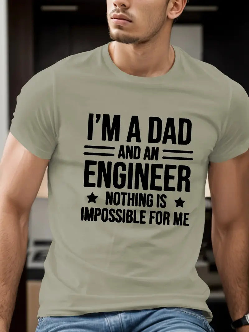 Blisscorners I'm A Dad And Engineer Nothing Is Impossiable For Me Shirt, Mechanic Gift Tee For Men, Husband, Or Father, Best Mechanic Shirt.