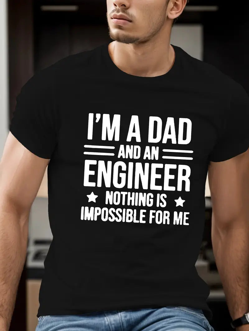 Blisscorners I'm A Dad And Engineer Nothing Is Impossiable For Me Shirt, Mechanic Gift Tee For Men, Husband, Or Father, Best Mechanic Shirt.