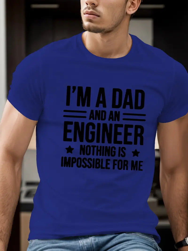 Blisscorners I'm A Dad And Engineer Nothing Is Impossiable For Me Shirt, Mechanic Gift Tee For Men, Husband, Or Father, Best Mechanic Shirt.