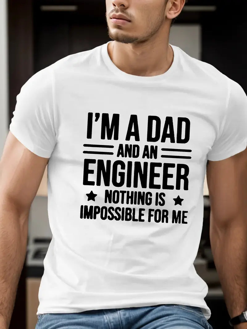Blisscorners I'm A Dad And Engineer Nothing Is Impossiable For Me Shirt, Mechanic Gift Tee For Men, Husband, Or Father, Best Mechanic Shirt.