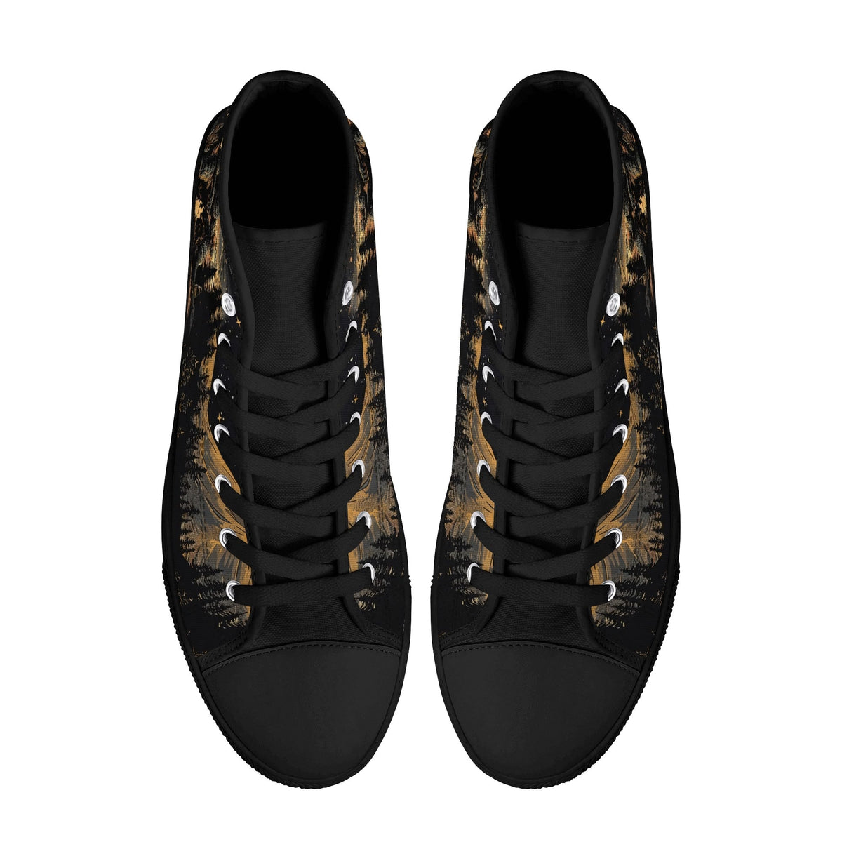 BLISSCORNERS NOT ALL WHO WANDER ARE LOST BIGFOOT COMPASS HIGH TOP CANVAS SHOES