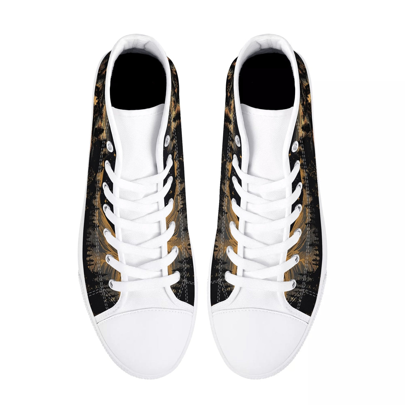 BLISSCORNERS NOT ALL WHO WANDER ARE LOST BIGFOOT COMPASS HIGH TOP CANVAS SHOES
