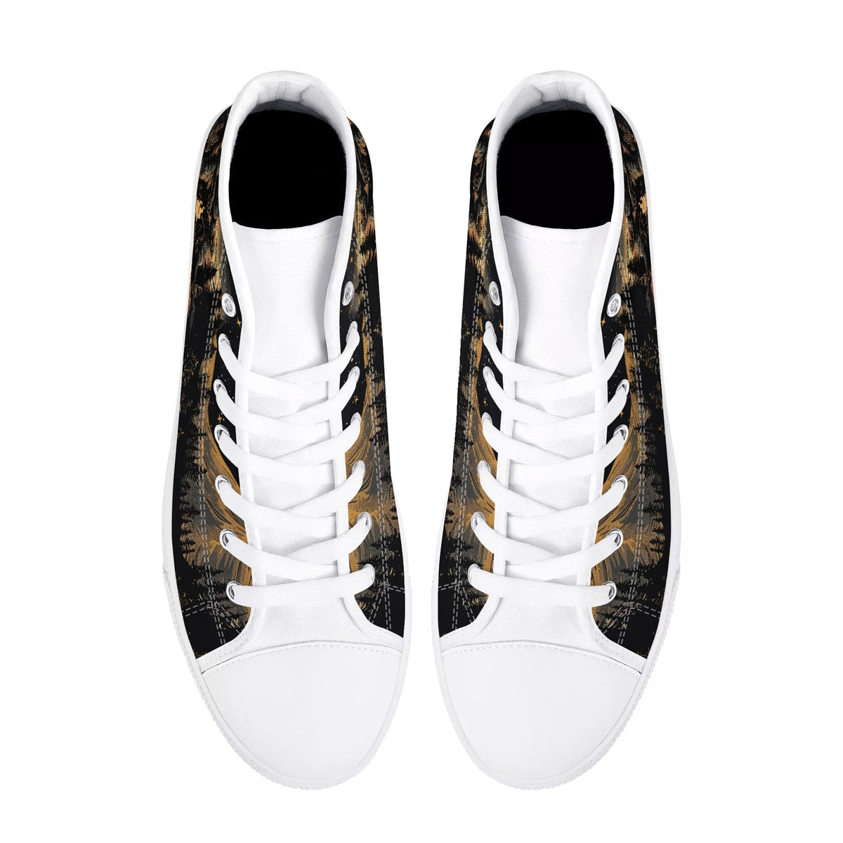 BLISSCORNERS NOT ALL WHO WANDER ARE LOST BIGFOOT COMPASS HIGH TOP CANVAS SHOES