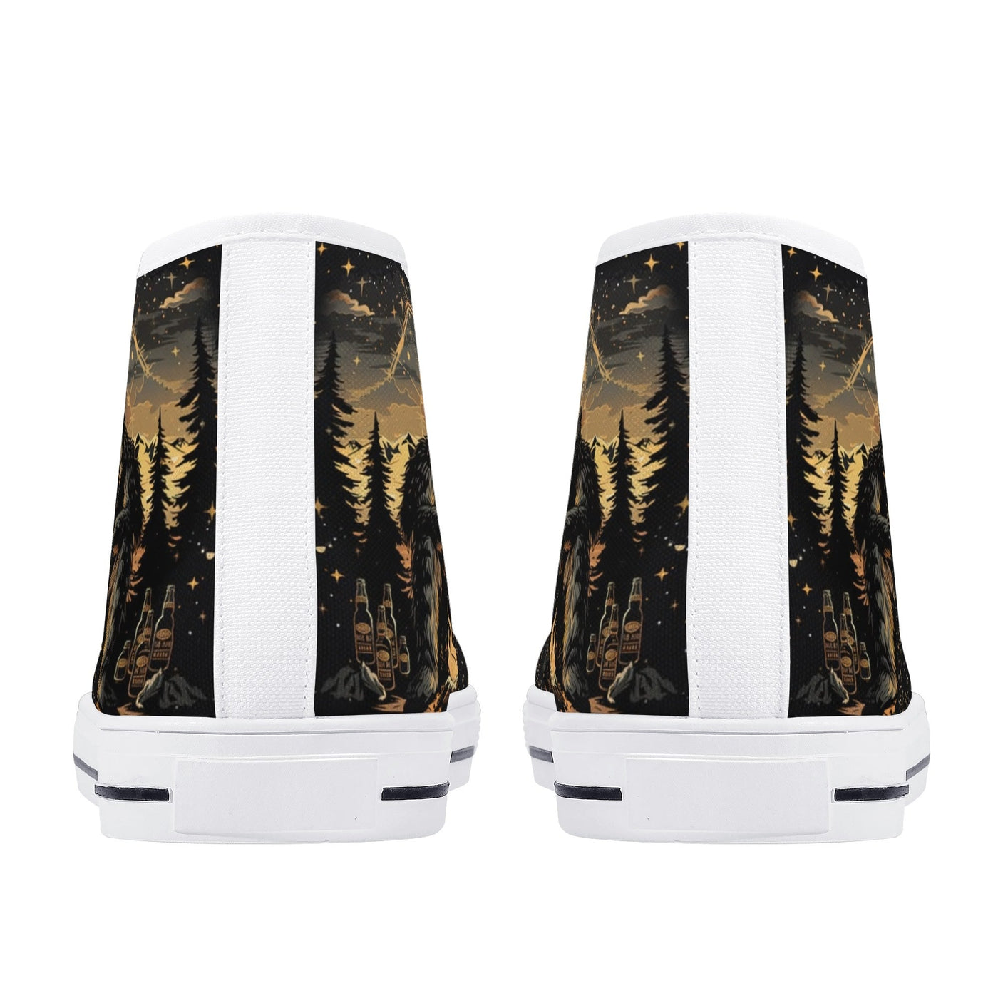 BLISSCORNERS NOT ALL WHO WANDER ARE LOST BIGFOOT COMPASS HIGH TOP CANVAS SHOES