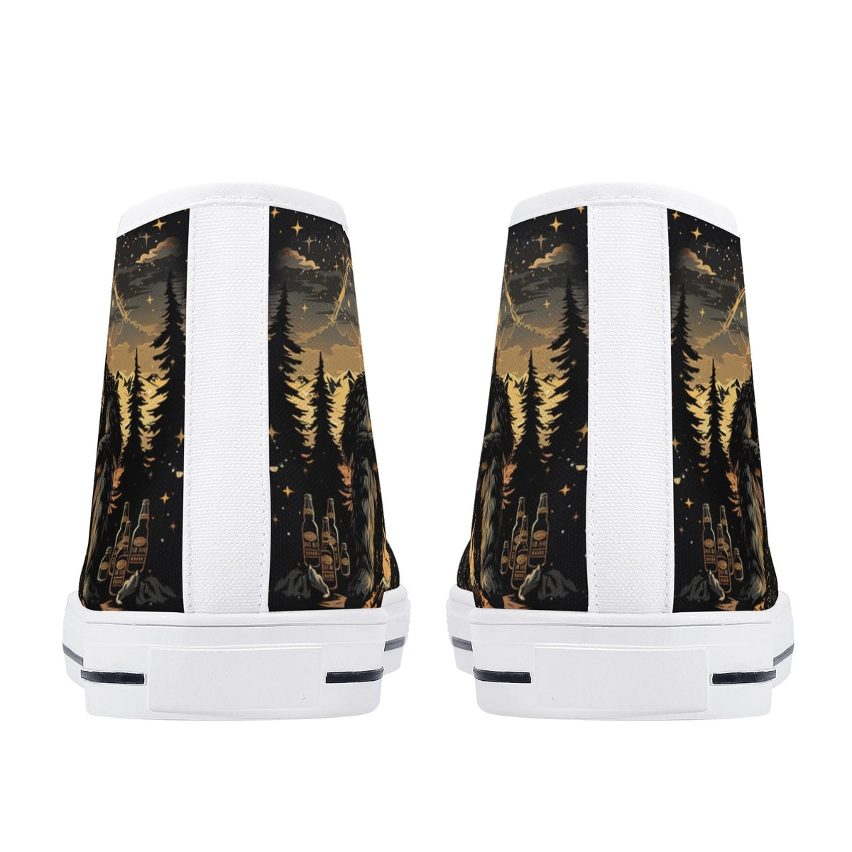 BLISSCORNERS NOT ALL WHO WANDER ARE LOST BIGFOOT COMPASS HIGH TOP CANVAS SHOES