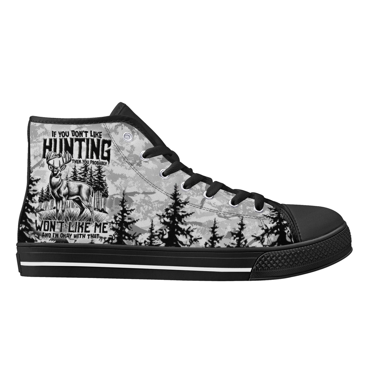 BLISSCORNERS IF YOU DONT LIKE HUNTING THIGH TOP CANVAS SHOES