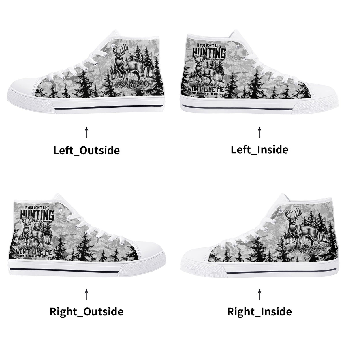 BLISSCORNERS IF YOU DONT LIKE HUNTING THIGH TOP CANVAS SHOES