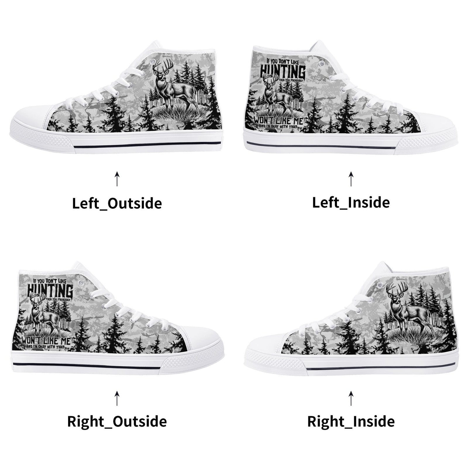 BLISSCORNERS IF YOU DONT LIKE HUNTING THIGH TOP CANVAS SHOES