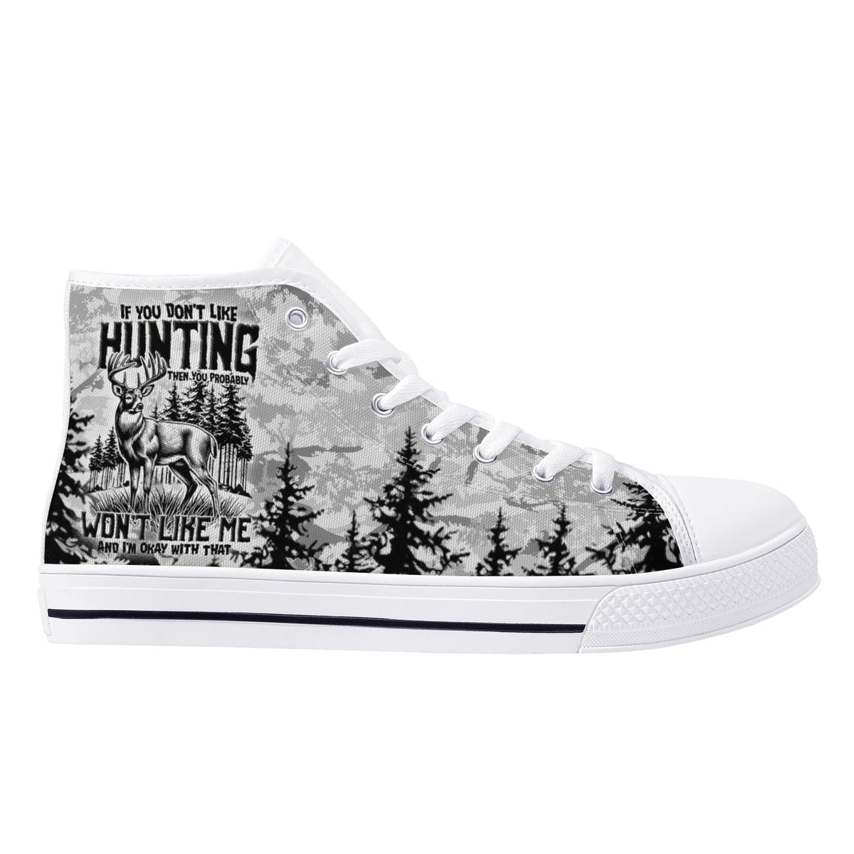 BLISSCORNERS IF YOU DONT LIKE HUNTING THIGH TOP CANVAS SHOES