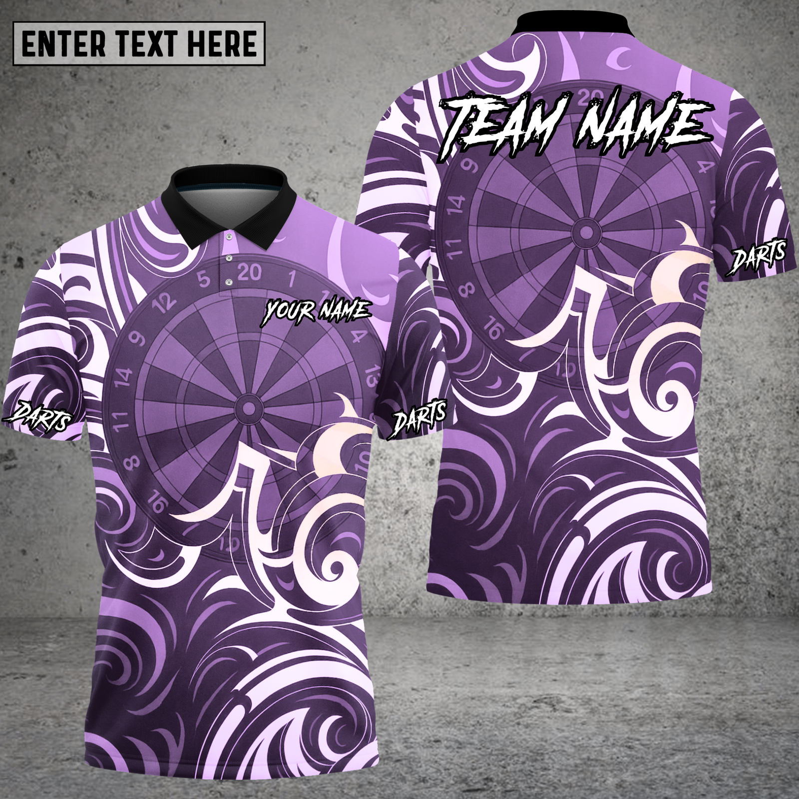 Blisscorners Modern  Darts Pattern Multioptions Personalized Name, Team Name Unisex 3D Shirt (4 Colors)