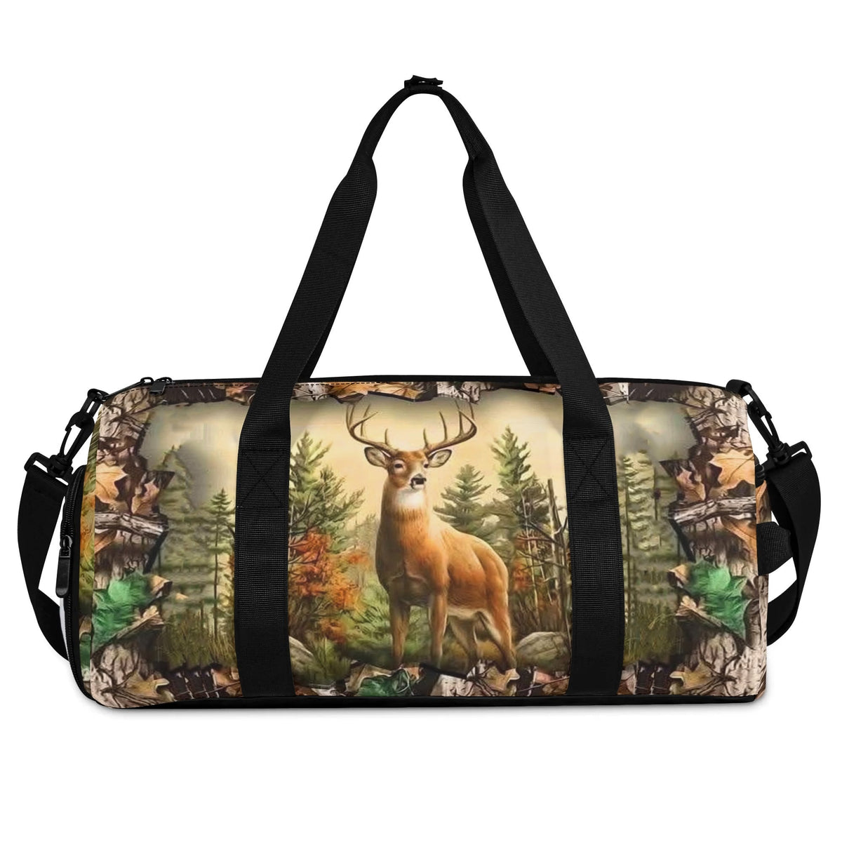 BLISSCORNERS DEER IN FOREST CAMO TRAVELLING BAG