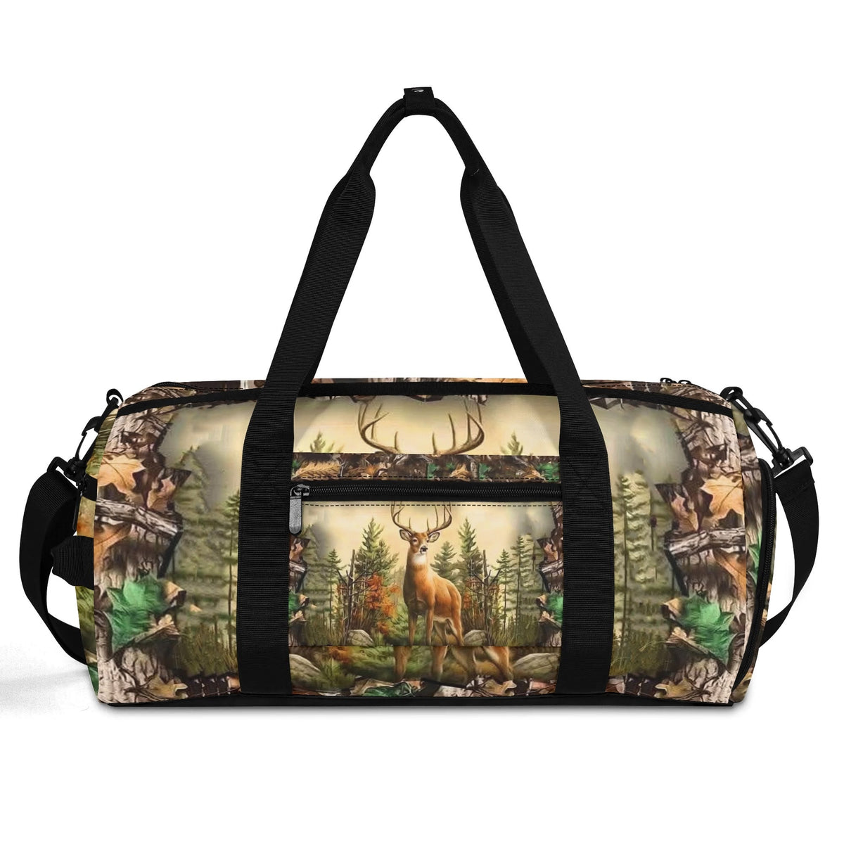 BLISSCORNERS DEER IN FOREST CAMO TRAVELLING BAG