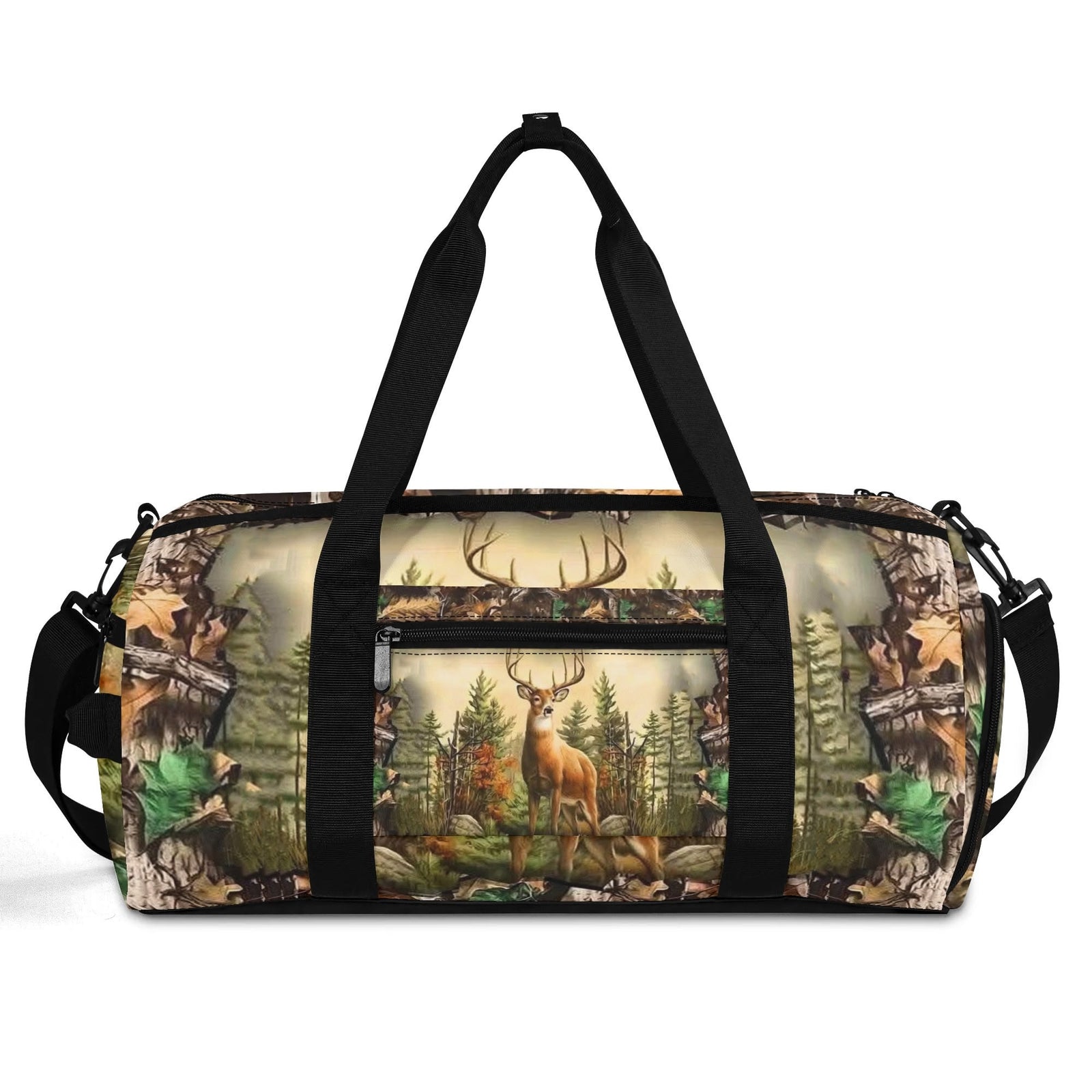 BLISSCORNERS DEER IN FOREST CAMO TRAVELLING BAG