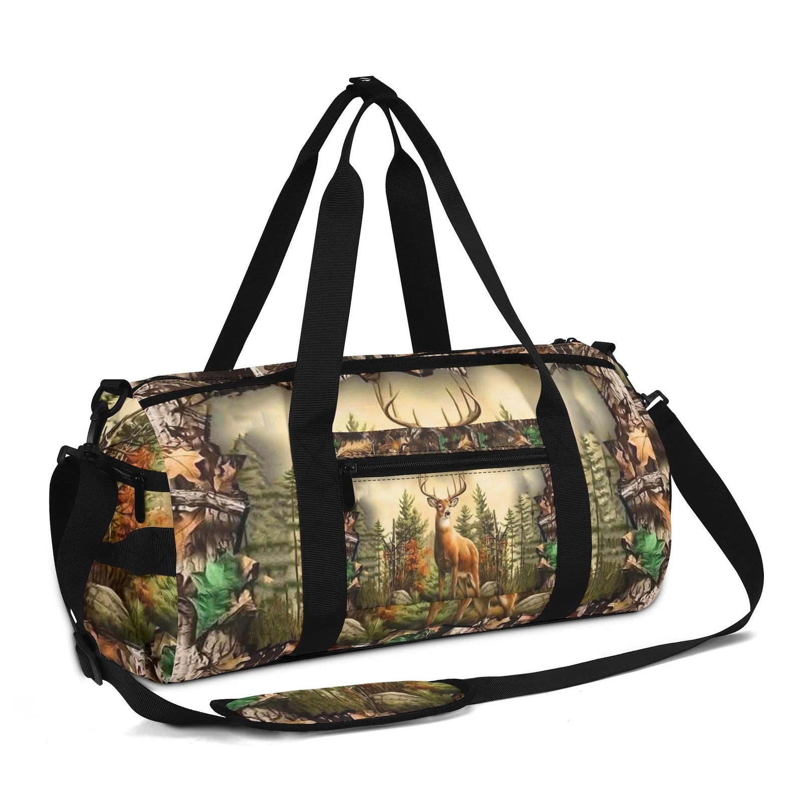 BLISSCORNERS DEER IN FOREST CAMO TRAVELLING BAG