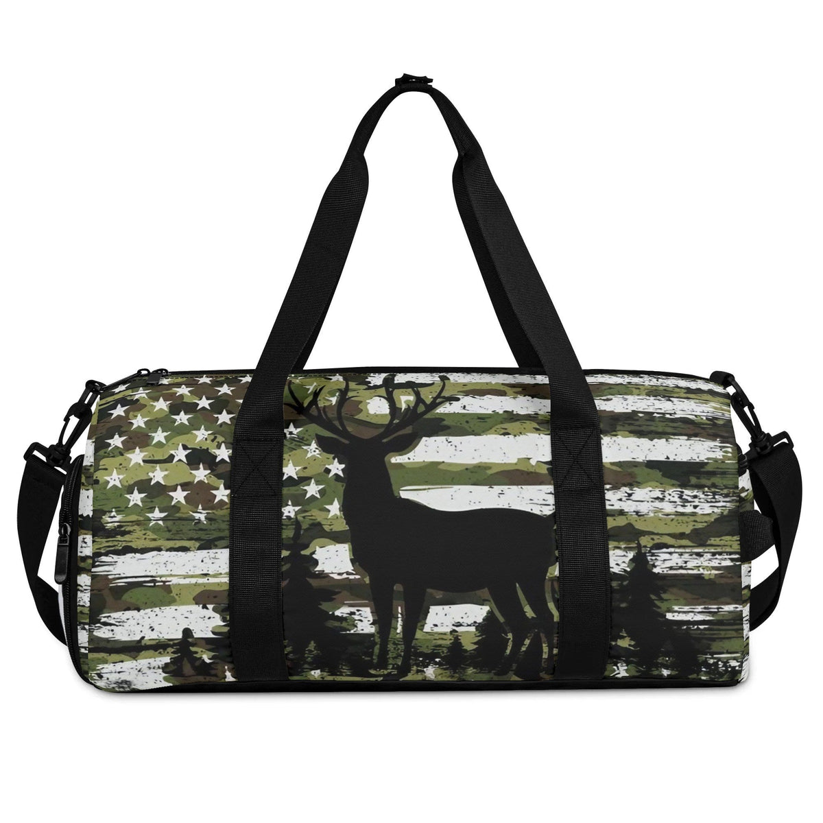 BLISSCORNERS DEER FOREST CAMO FLAG TRAVELLING BAG