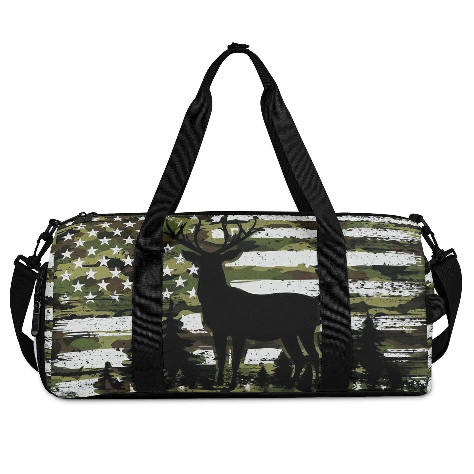 BLISSCORNERS DEER FOREST CAMO FLAG TRAVELLING BAG