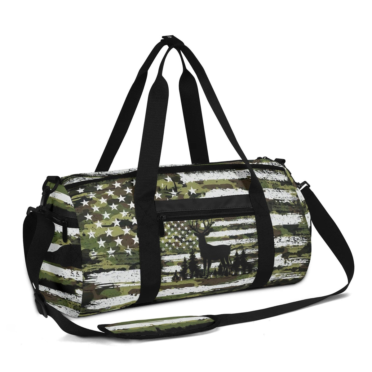 BLISSCORNERS DEER FOREST CAMO FLAG TRAVELLING BAG