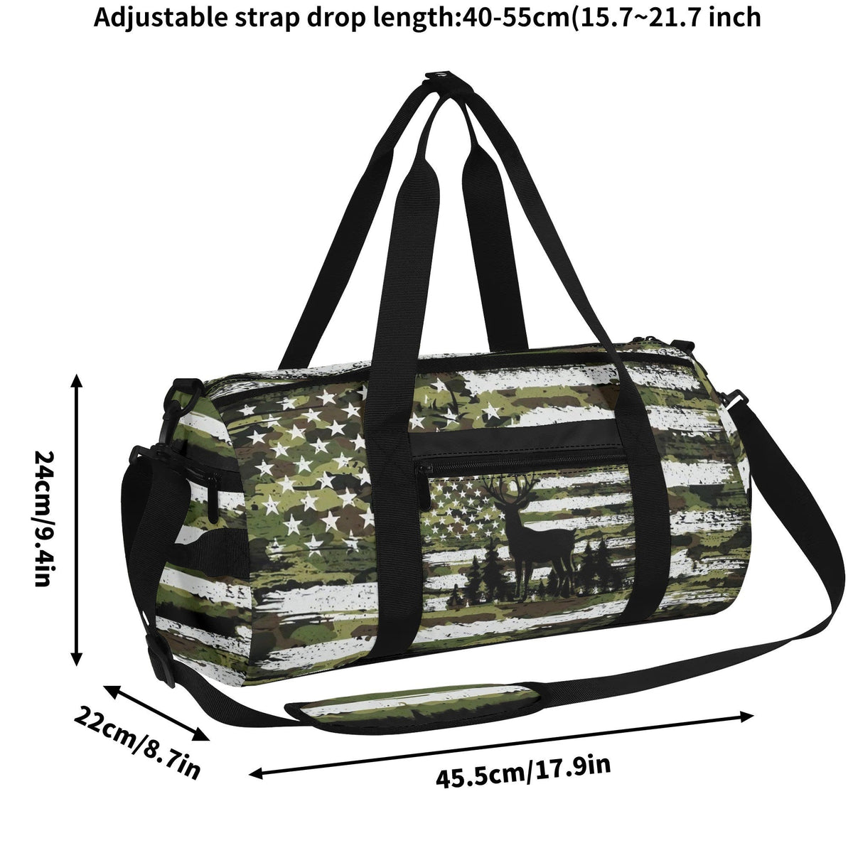 BLISSCORNERS DEER FOREST CAMO FLAG TRAVELLING BAG