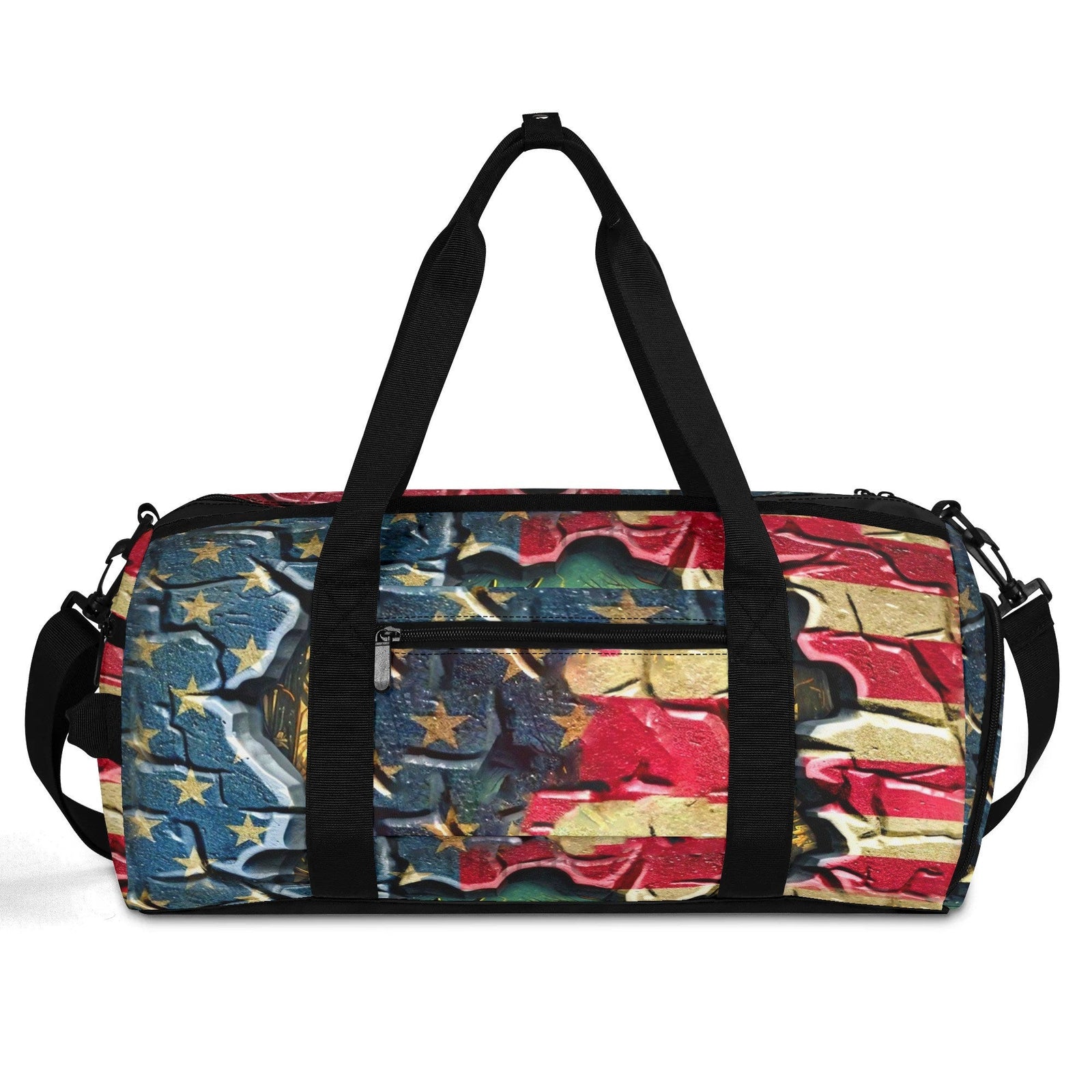 BLISSCORNERS DEER FOREST AMERICAN FLAG TRAVELLING BAG