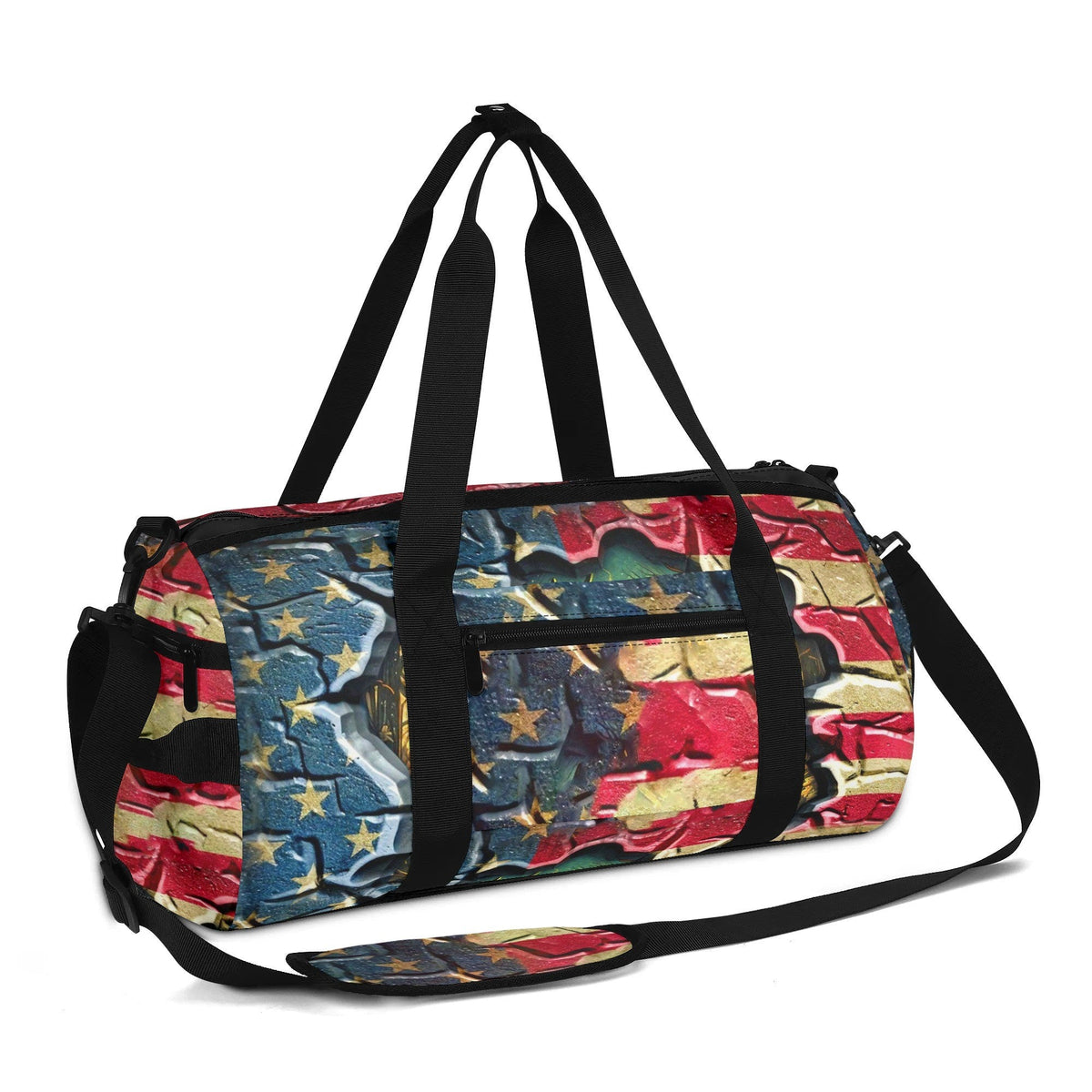 BLISSCORNERS DEER FOREST AMERICAN FLAG TRAVELLING BAG