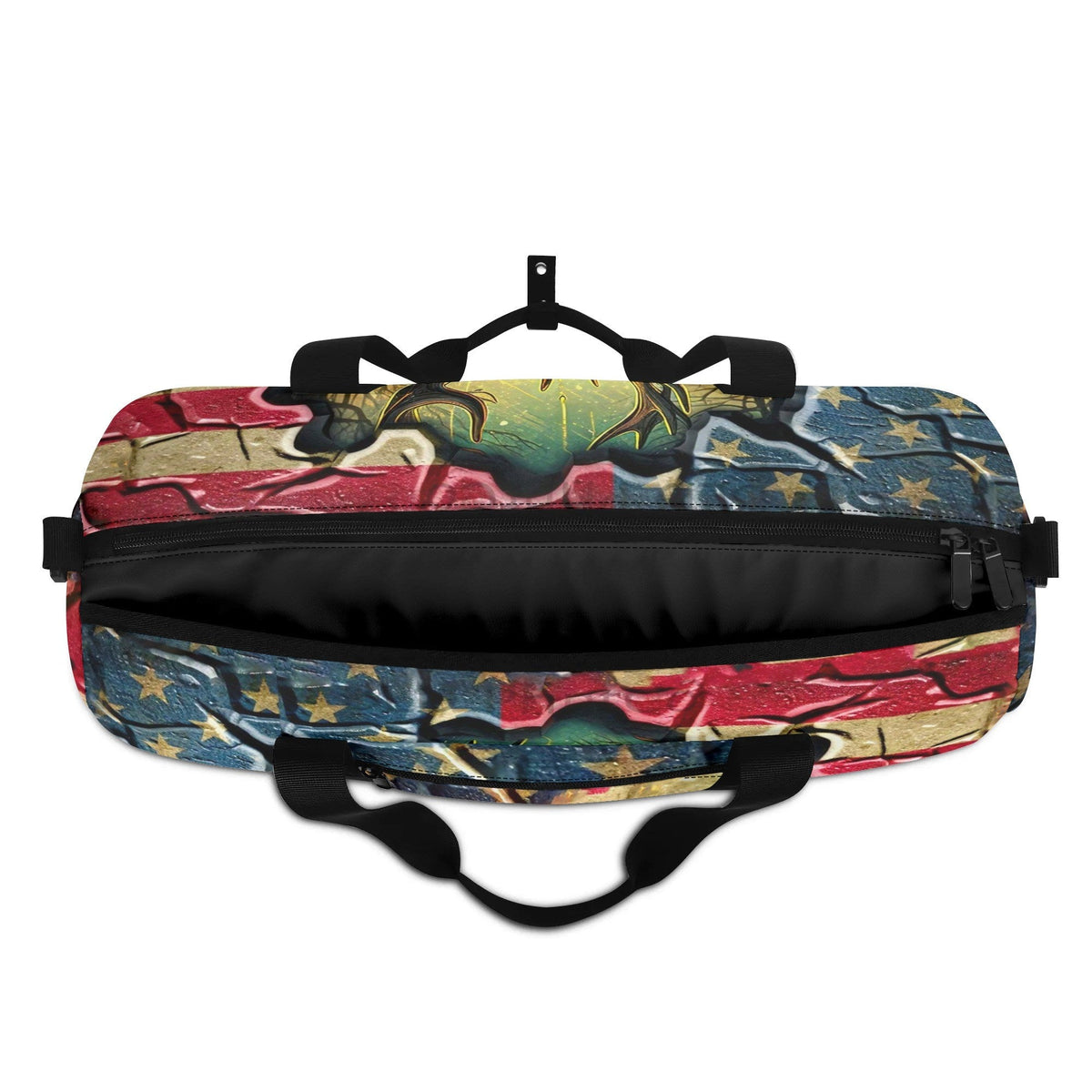 BLISSCORNERS DEER FOREST AMERICAN FLAG TRAVELLING BAG