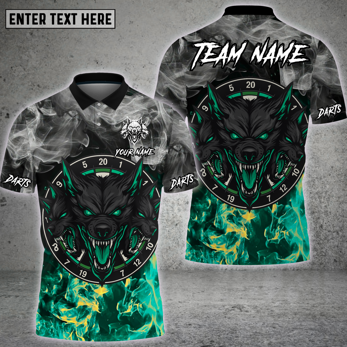 Blisscorners Fierce Wolf Darts Flame Art Multioptions Personalized Name, Team Name Unisex 3D Shirt (4 Colors)