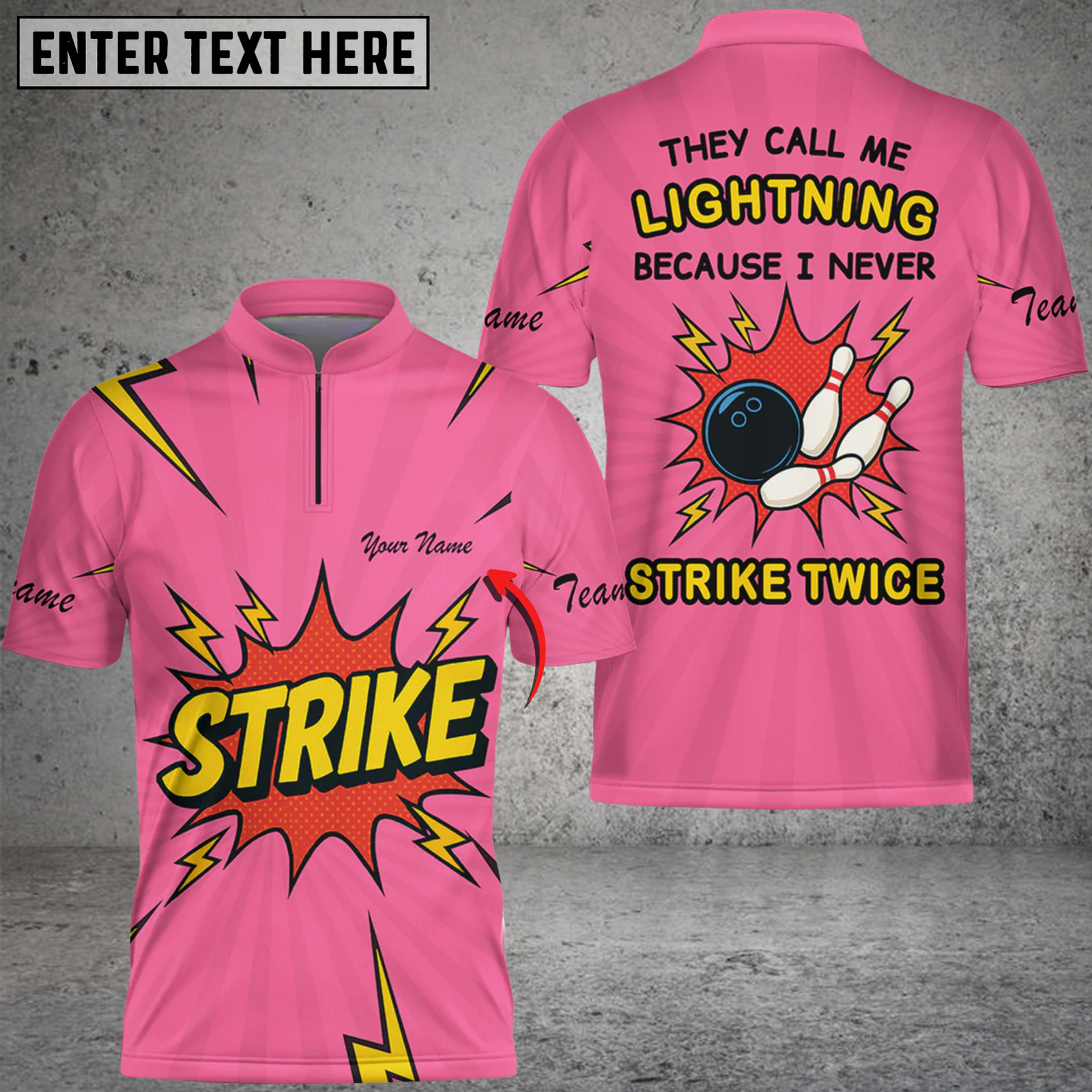 Blisscorners Bowling They Call Me Lightning Because I Never Strike Twice Comic Style Multicolor Customized Name, Team Name 3D Shirt
