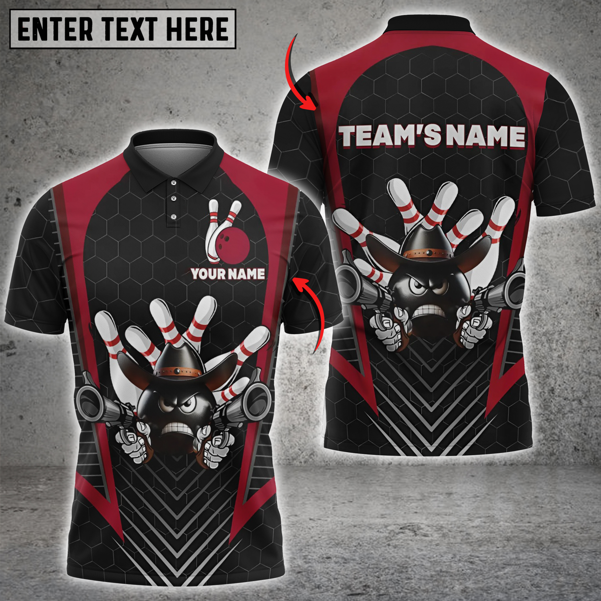 Blisscorners Cowboy Bowling Strike Multicolor Customized Name, Team Name 3D Shirts