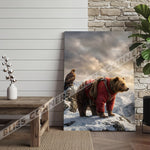 Blisscorners Alpine Explorer Bear Snow Mountain Canvas