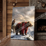 Blisscorners Alpine Explorer Bear Snow Mountain Canvas