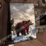 Blisscorners Alpine Explorer Bear Snow Mountain Canvas