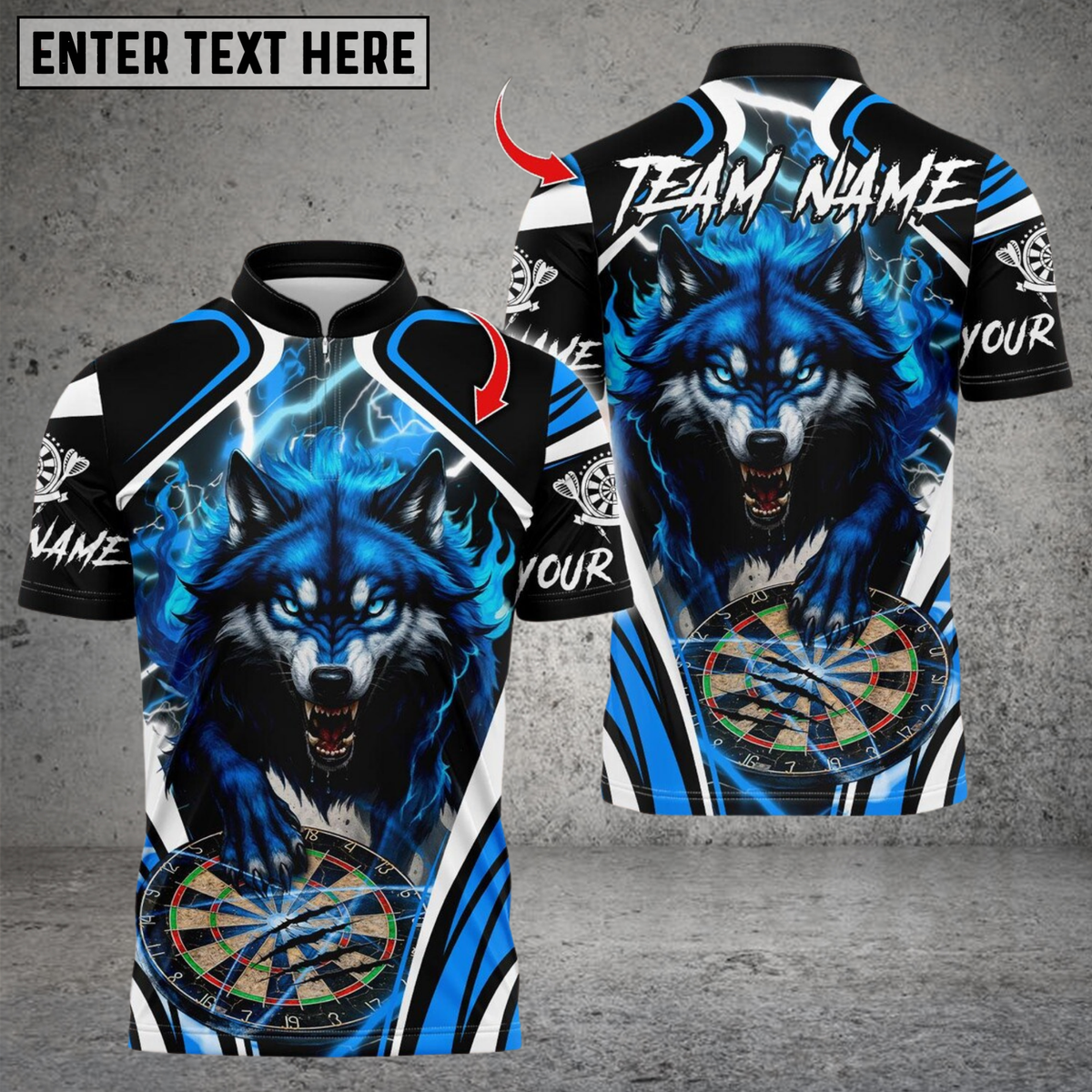 Blisscorners Darts Wolf With Dartboard Multicolor Customized Name Team Name 3D Shirts