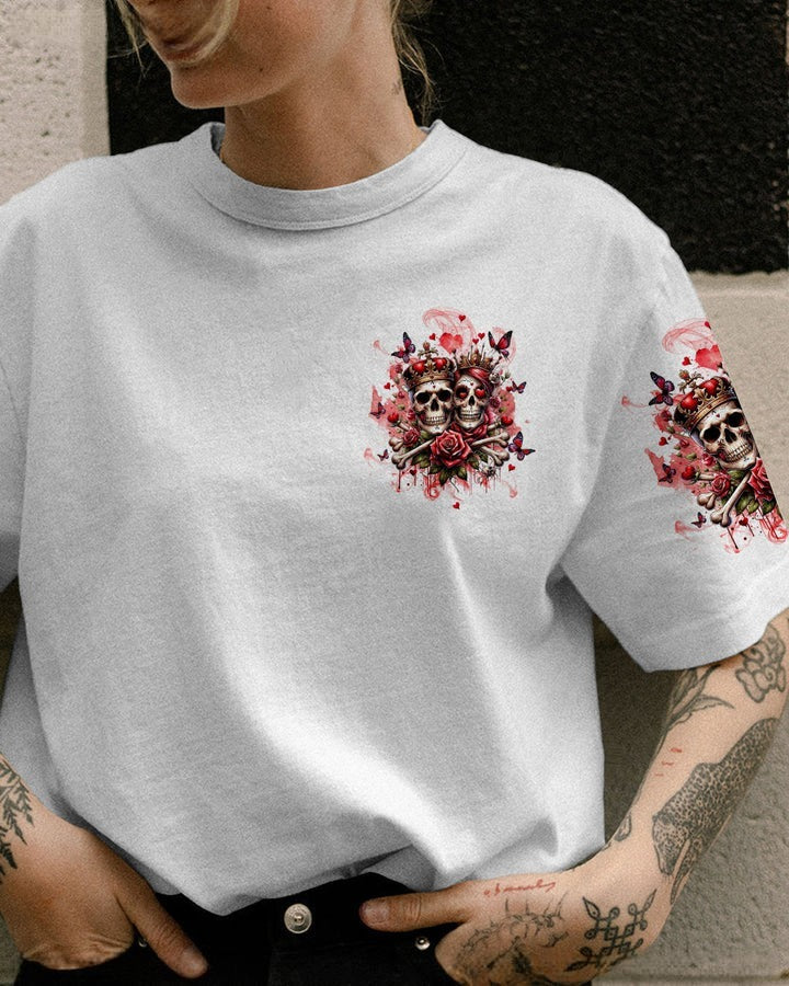 BLISSCORNERS TILL OUR LAST BREATH BONES SKULL COUPLE ALL OVER PRINT