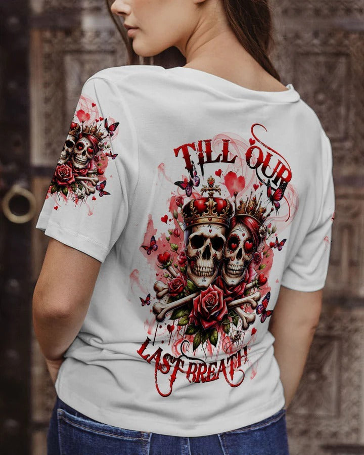 BLISSCORNERS TILL OUR LAST BREATH BONES SKULL COUPLE ALL OVER PRINT