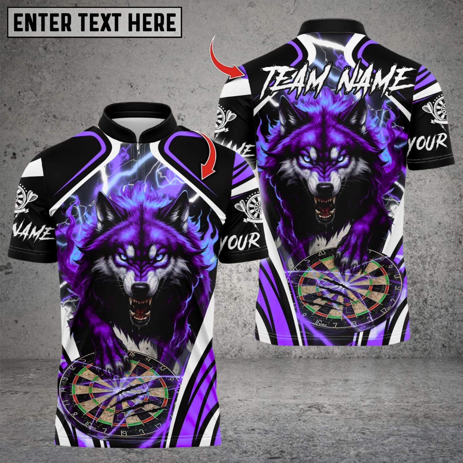 Blisscorners Darts Wolf With Dartboard Multicolor Customized Name Team Name 3D Shirts