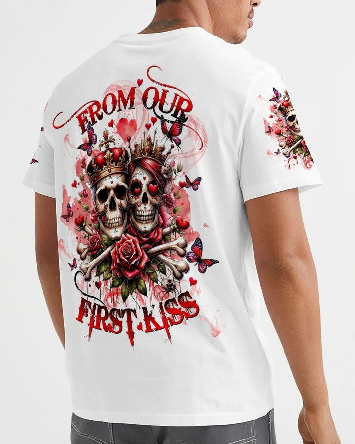 BLISSCORNERS FROM OUR FIRST KISS BONES SKULL COUPLE ALL OVER PRINT