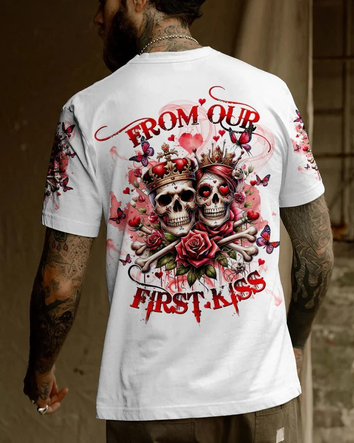BLISSCORNERS FROM OUR FIRST KISS BONES SKULL COUPLE ALL OVER PRINT
