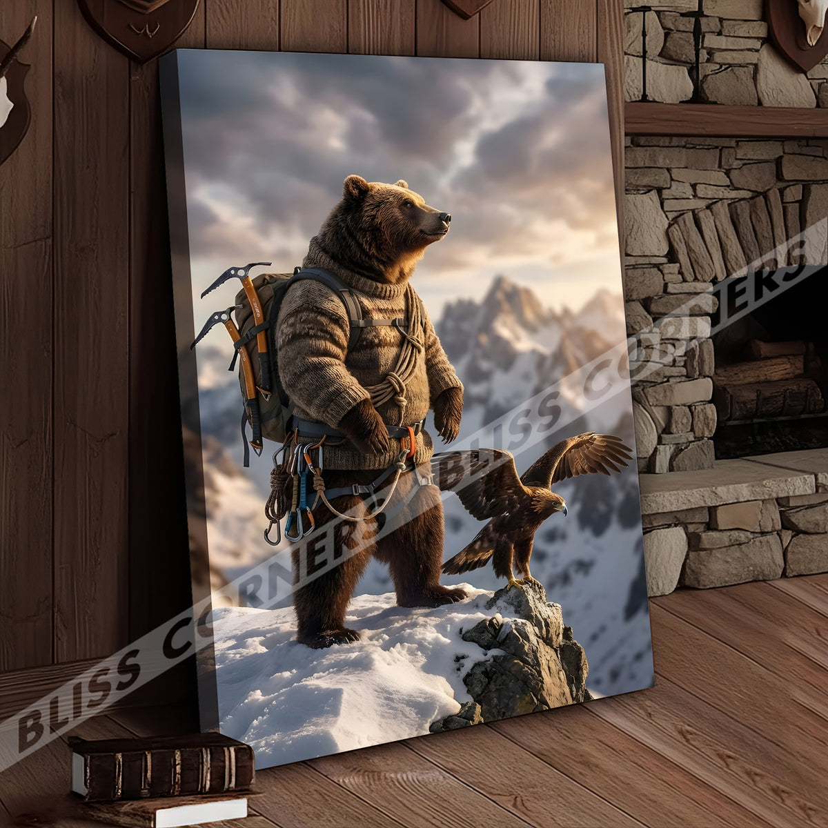 Blisscorners Majestic Bear Eagle Mountain Peak Canvas