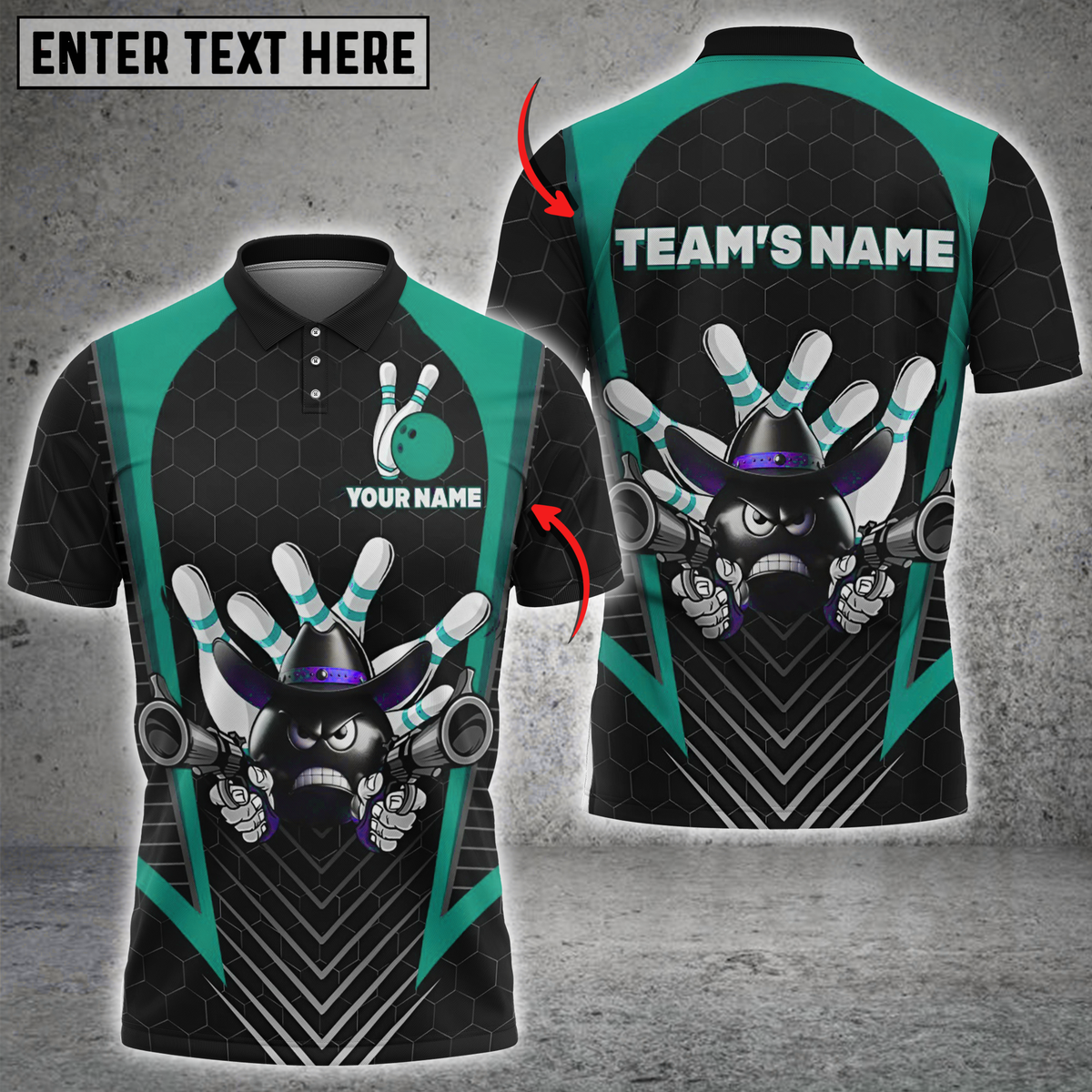 Blisscorners Cowboy Bowling Strike Multicolor Customized Name, Team Name 3D Shirts