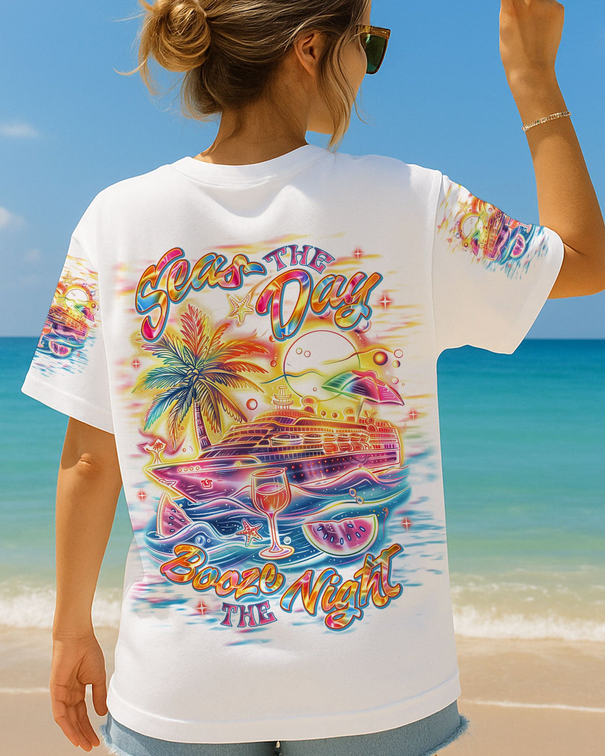 BLISSCORNERS SEAS THE DAY BOOZE THE NIGHT CRUISE ALL OVER PRINT