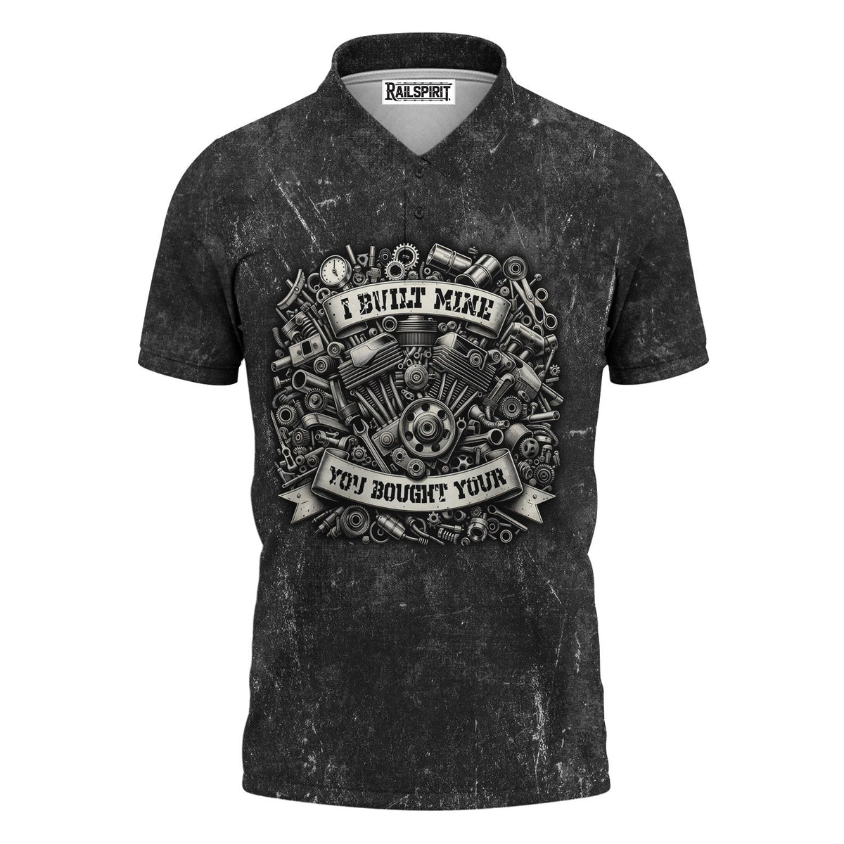 Blisscorners Funny Mechanic Shirt, I Built Mine You Bought Your Shirt, Mechanic Engine Repair Tee for Auto Enthusiast Technician Rider Workwear Gift for Men