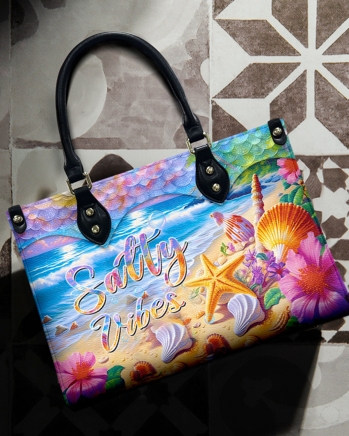 BLISSCORNERS SALTY VIBES LEATHER HANDBAG