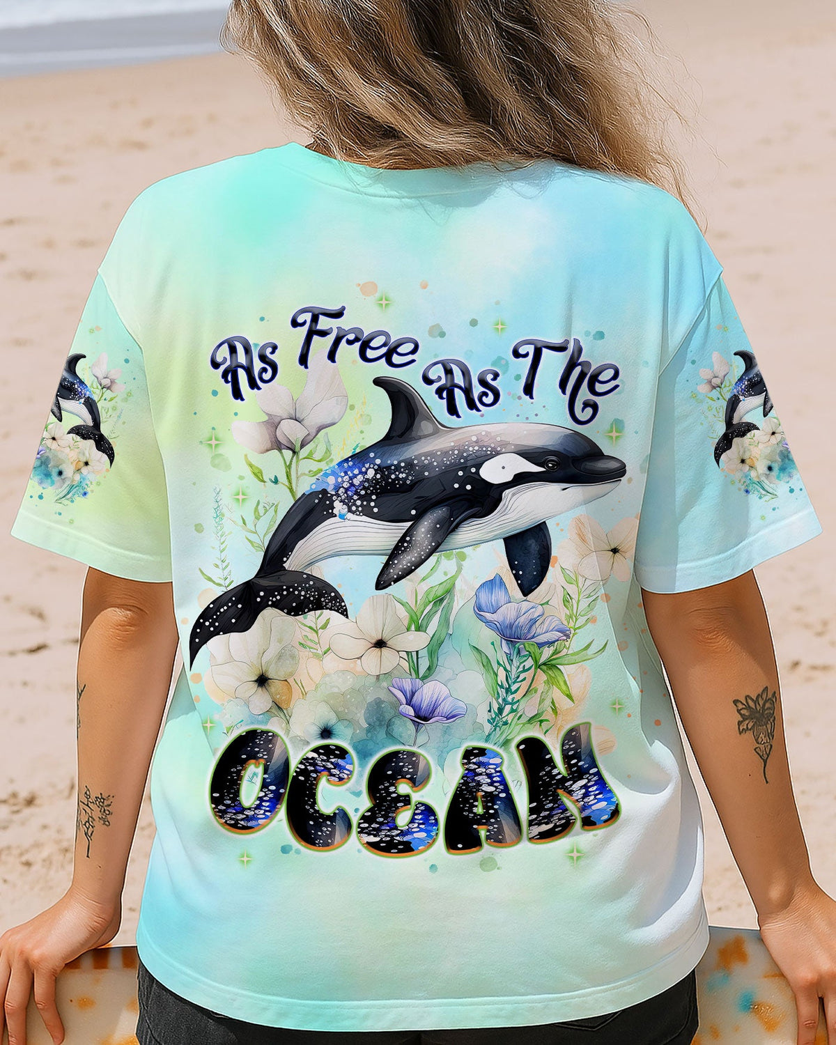 BLISSCORNERS AS FREE AS THE OCEAN ORCA ALL OVER PRINT