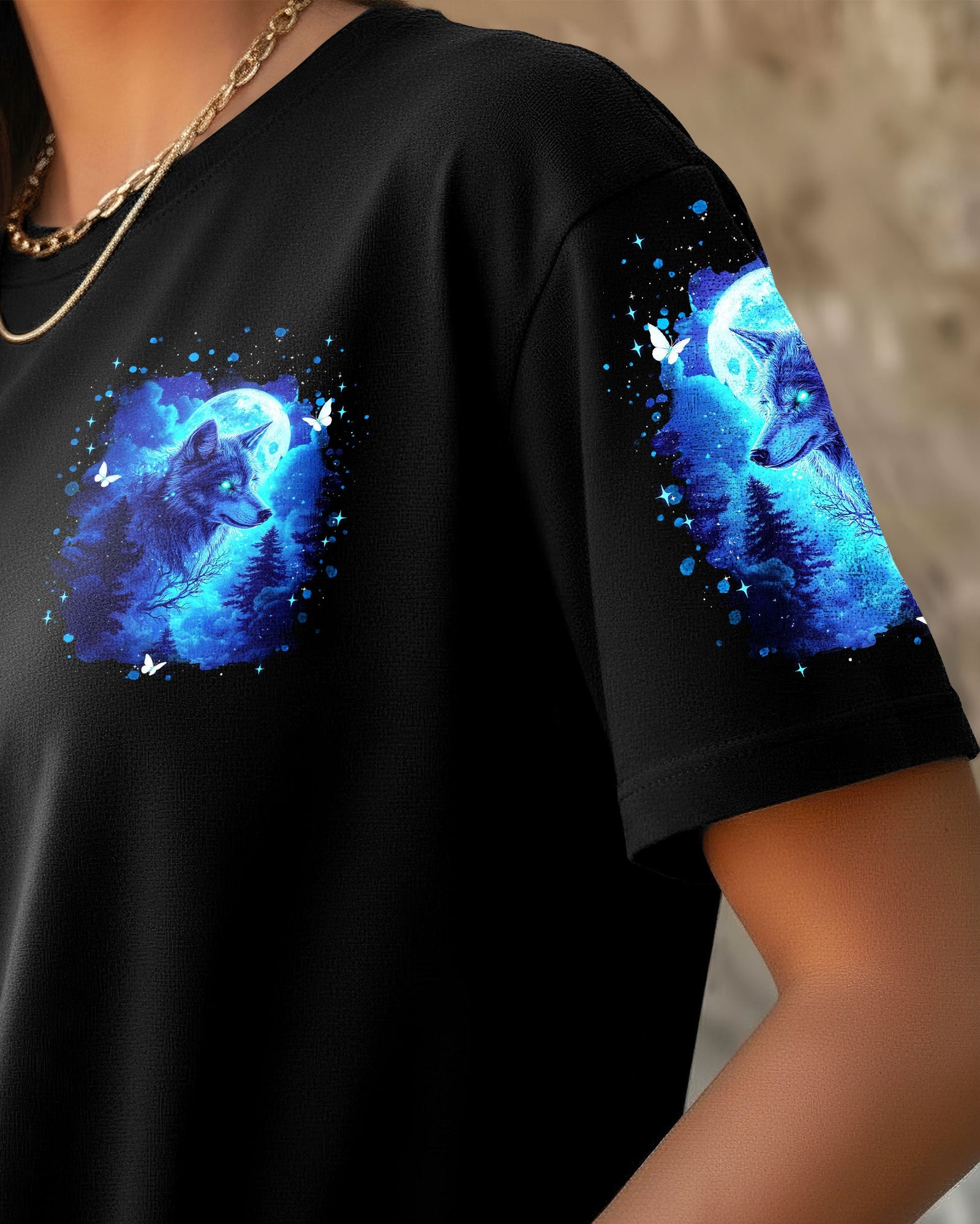 BLISSCORNERS HELLO DARKNESS MY OLD FRIEND WOLF ALL OVER PRINT