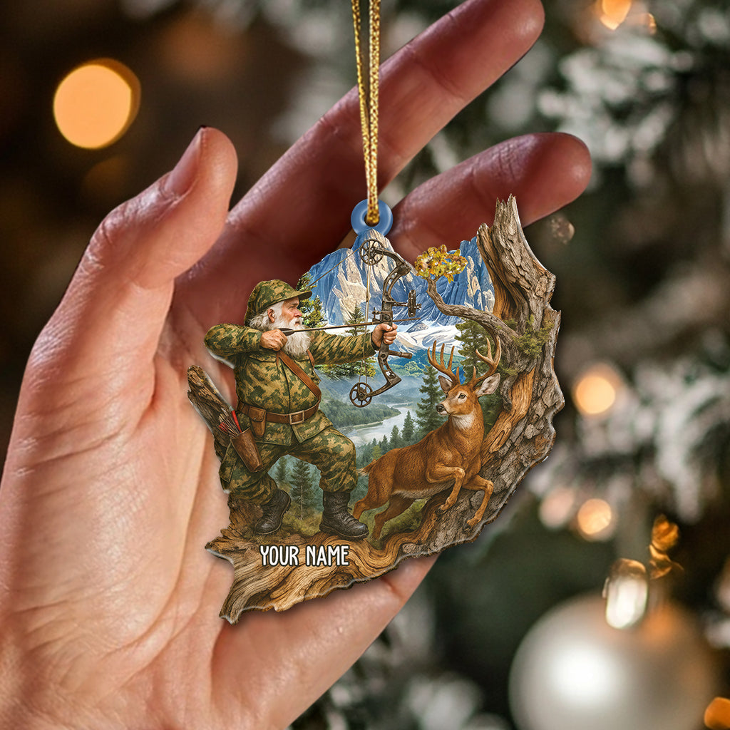 Blisscorners Deer Hunting Santa, Home Decor, Christmas Ornament, Personalized Ornament2D Flat LM2111